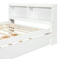 thumbnail image 4 of Noble House Keith Full Bed, Pine Wood Frame with Bookcase Headboard and Pull-Out Trundle, White, 4 of 14