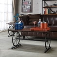 thumbnail image 4 of Furniture of America Davide Wheel Base Coffee Table, Toasted Barnwood, 4 of 7