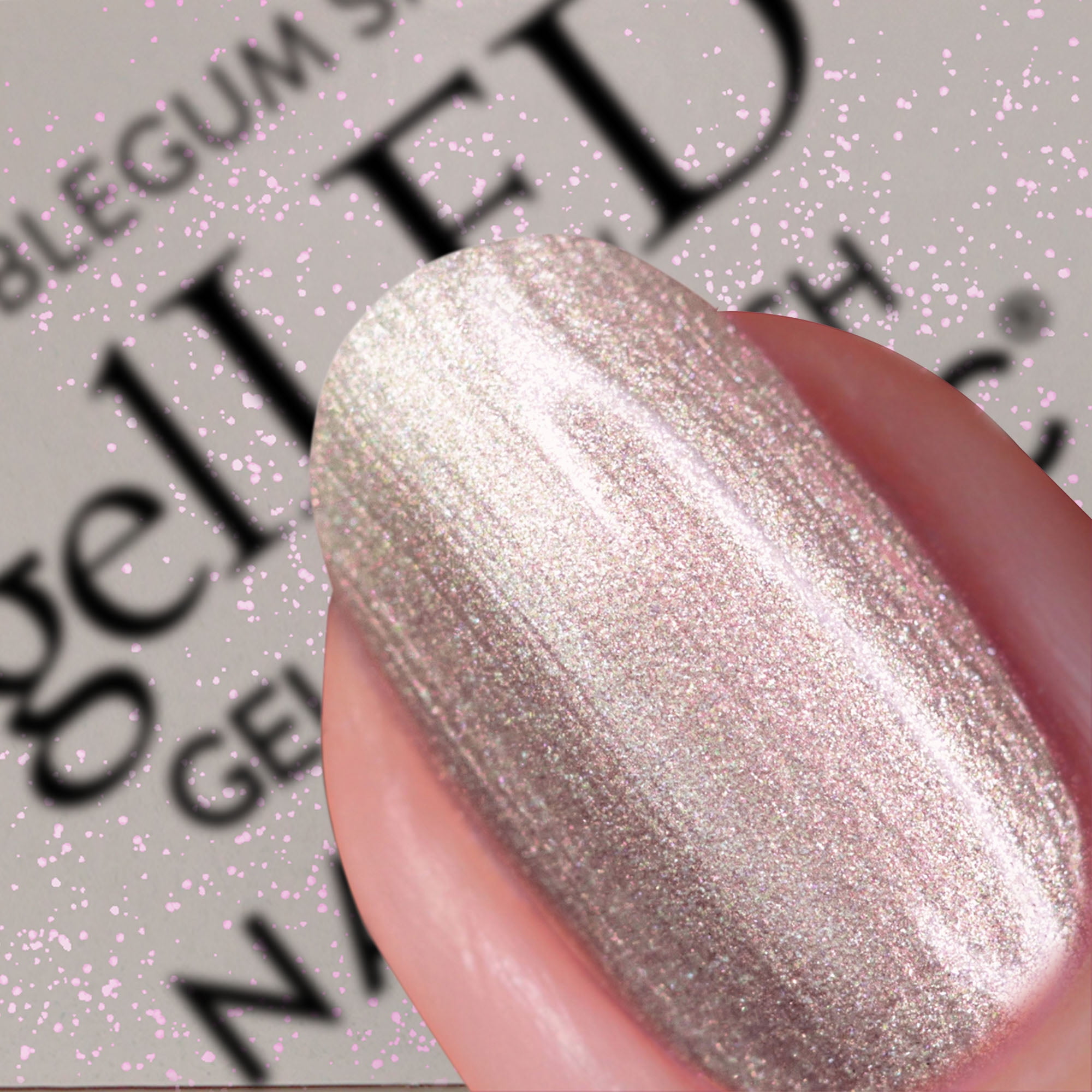 Nails.INC x Sensationail GelLED Gel Nail Polish, Bubblegum Shine, Pink Shimmer, 0.33 fl oz