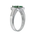 thumbnail image 2 of Green Clear CZ Flower Marquise Center Ring Sterling Silver Size 6, 2 of 4