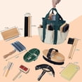 thumbnail image 4 of 13-Piece  Grooming Kit with Wood Brushes and Metal Tools for Daily Stable Care, 4 of 6