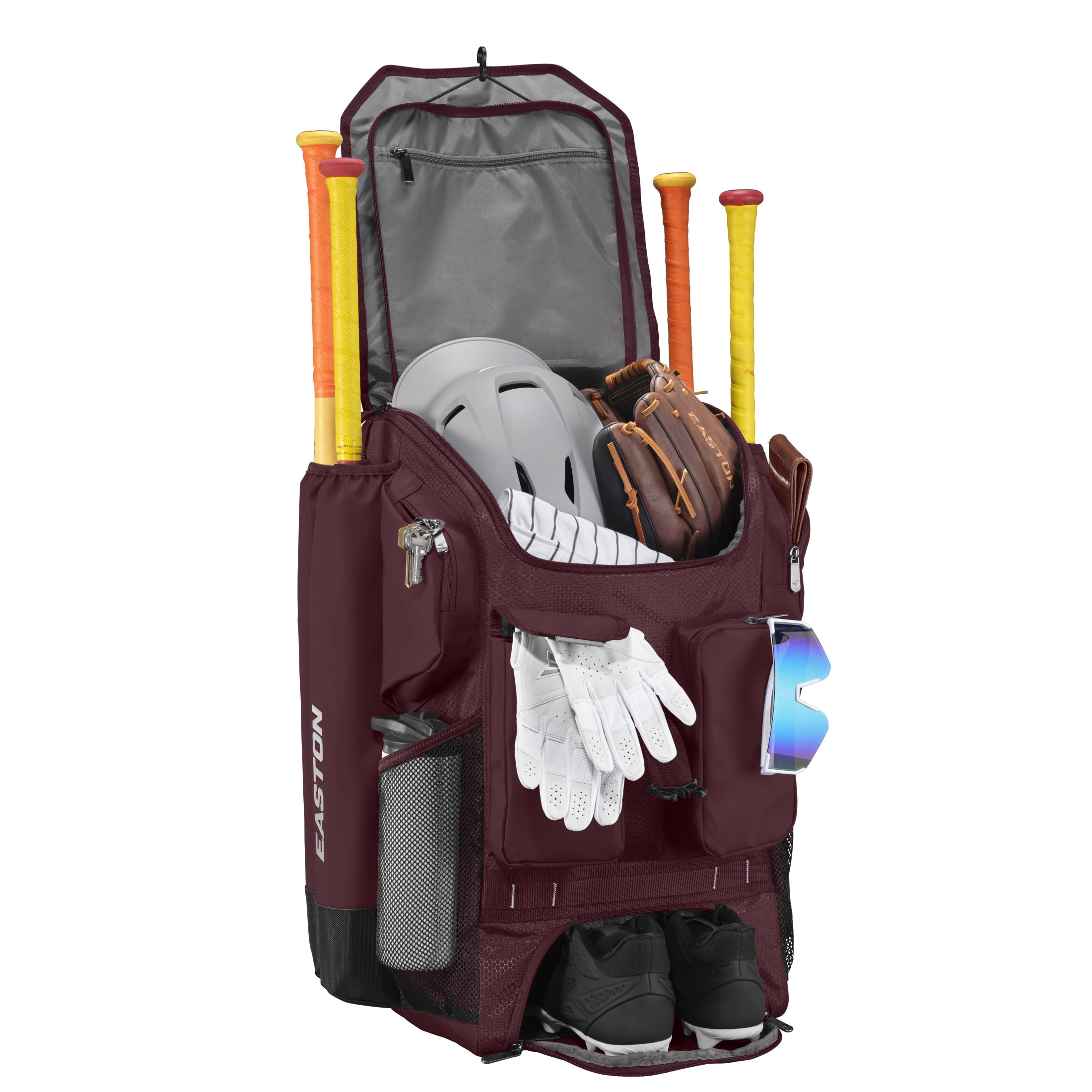 Easton Five Tool Phenom Backpack | Baseball Equipment Bag | Maroon