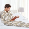 thumbnail image 6 of Salouo Retro Bunny Flower Print Button-Front Long Sleeve Pajama Set for Men, Soft 2Pjs Men's Long Sleeve Sleepwear-XX-Large, 6 of 7