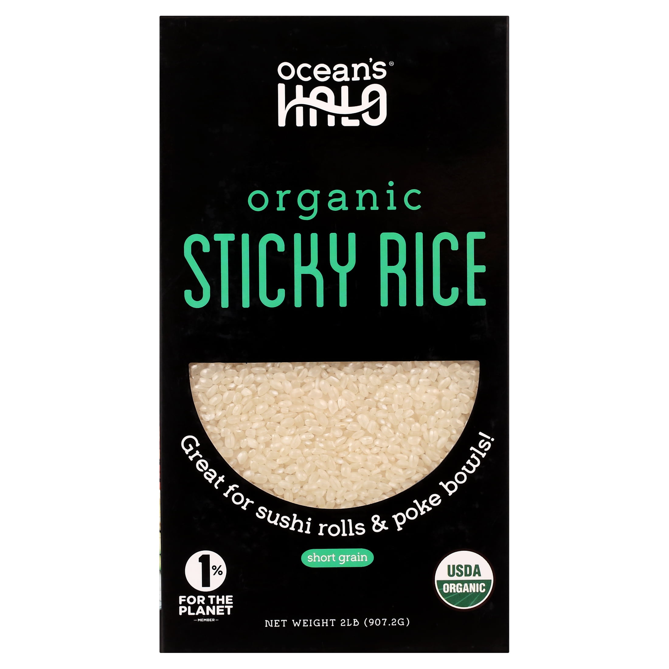 (2 pack) Ocean's Halo Organic White Sticky Sushi Rice, 2 lb.