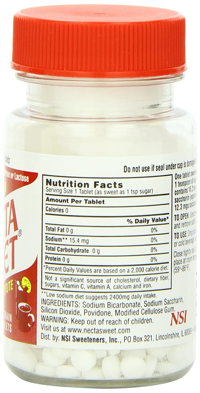 Necta Sweet Saccharin Sugar Substitute Tablets, 1/4 Grain, 500 Ea, 2 Pack - image 2 of 5