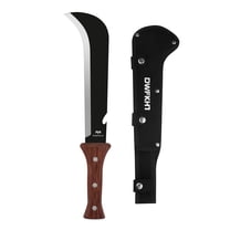 DWFKHT 15.6" Billhook Sickle Machete – Wooden Handle & Stainless Steel Blade for Gardening, Camping Multipurpose Outdoor Tool with Comfortable Grip