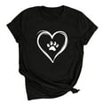 thumbnail image 6 of PNTUTB Women's Summer Fashion Dog Paw Heart Print Casual Crew Neck Short Sleeve Pullover Loose Comfortable Tops, 6 of 6
