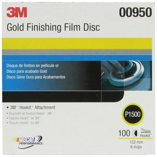 3-M 00950 Hookit™ Finishing Film Disc 6 inch P1500 100 discs per box 