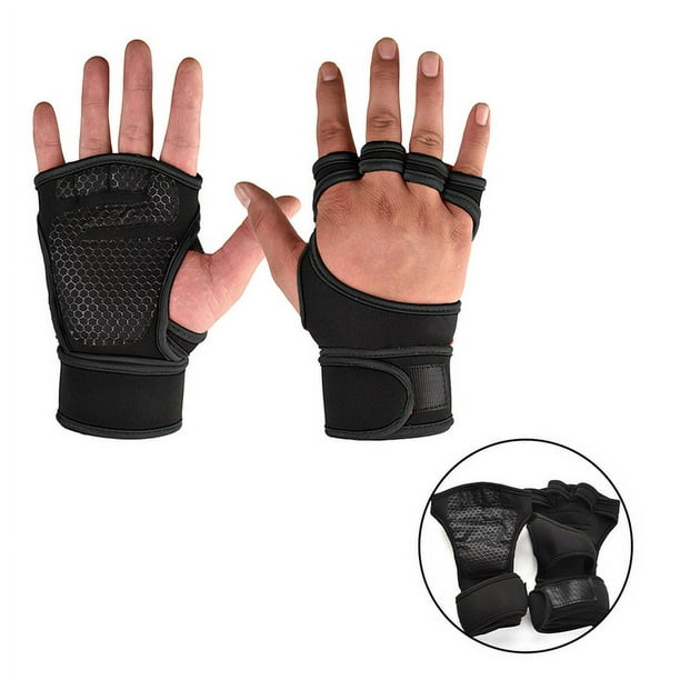 Surrme New 1 Pair Weight Lifting Training Gloves Women Men Fitness Sports  Body Building Gymnastics Grips Gym Hand Palm Protector Gloves，XL 