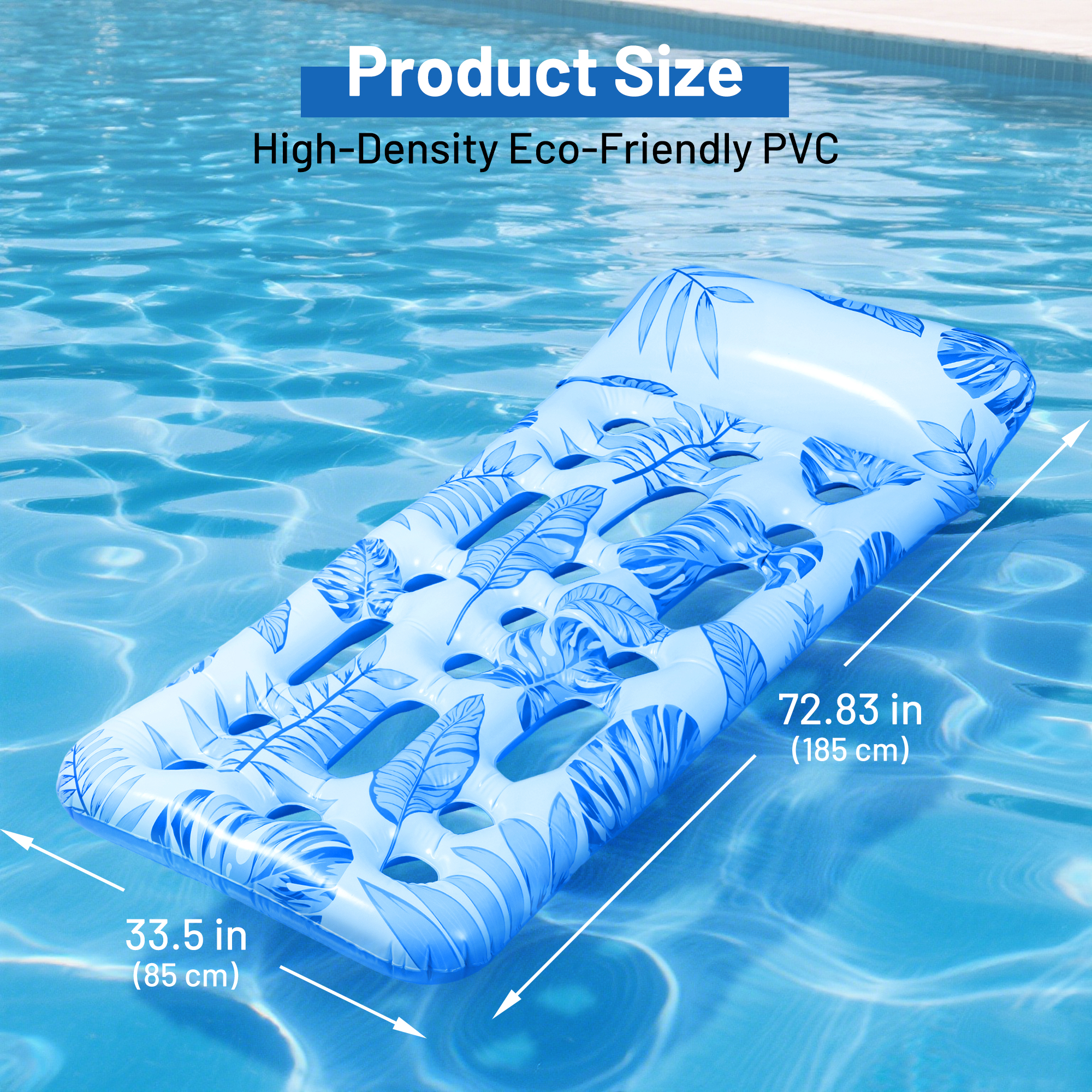 ANSFIL 2-Pack Inflatable Pool Float Lounger with Headrest photo 3