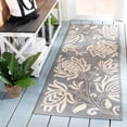 thumbnail image 2 of Safavieh Courtyard Crystal Floral Indoor/Outdoor Runner Rug, Gray/Natural, 2'3" x 6'7", 2 of 8