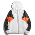 thumbnail image 2 of MADHERO Men's Windbreaker Jacket Water Resistant Lightweight Jacket Coat White/Black/Orange Size M, 2 of 6