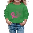 thumbnail image 2 of Crewneck Sweatshirt Kids Cancer Awareness Pullover Hoodless Long Sleeve Green 7-8 Years, 2 of 4