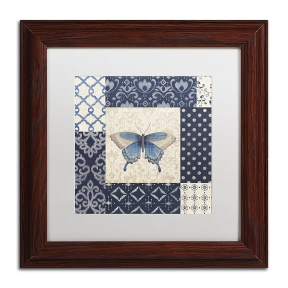 Trademark Fine Art "Indigo Nature I" Canvas Art by Daphne Brissonnet, White Matte, Wood Frame
