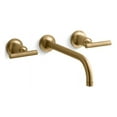 thumbnail image 3 of Kohler  9 in. Purist Wall-Mount Lavatory Trim with 90 deg Spout & Lever, Brushed Nickel, 3 of 7