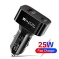 thumbnail image 1 of Cargador de coche de 2 puertos PC ignífugo PD25W QC3.0 Adaptador de teléfono de coche para iPhone 14 Pro, 1 of 8