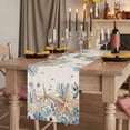 thumbnail image 2 of Table Runners 60 Inches Long Dress Scarves, Blue Beige Coastal Farmhouse Kitchen/Dining Table Runner, Small Coffee Tablerunners, Beach Starfish Summer Eucalyptus Rustic 13x60 Inch, 2 of 9