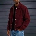 thumbnail image 5 of Mifsaly Mens Corduroy Bomber Jackets Snap Button Collared Jacket Fall Winter Classic Vantage Street Daily Going Out Outfits with Pockets, 5 of 9