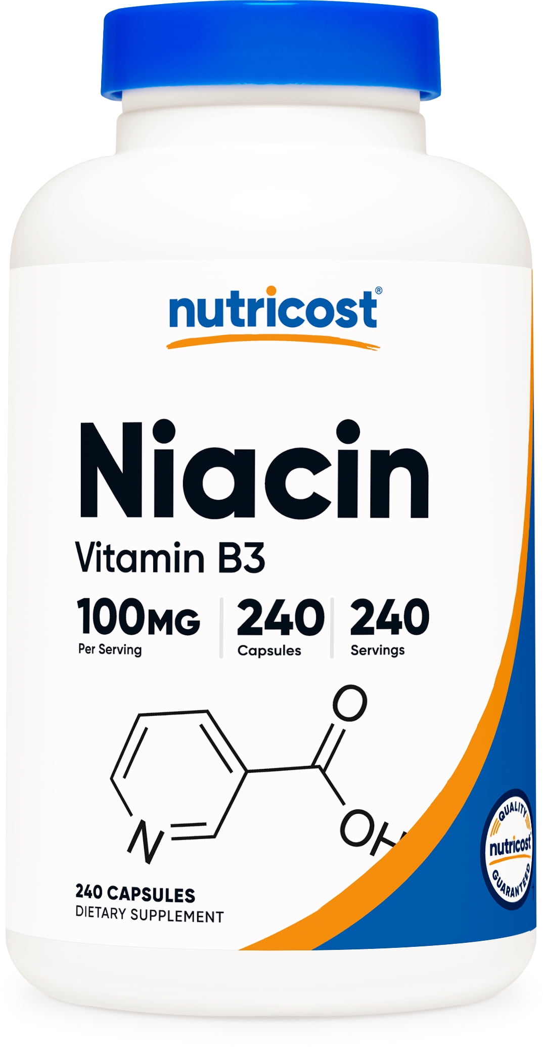 Nutricost Niacin (Vitamin B3) 100mg, 240 Capsules with Flushing, Non