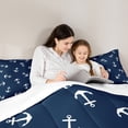 thumbnail image 5 of Summer Anchor Comforter Set Full Size, Nautical Anchor Bedding Set Teens Bedroom Decor, Fashion Navy Blue Quilt Set Soft Polyester Duvet, 5 of 7