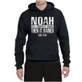 thumbnail image 2 of Wild Bobby Noah Was A Conspiracy Theorist Inspirational/Christian Unisex Graphic Hoodie Sweatshirt, Black, Small, 2 of 5