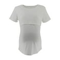 thumbnail image 4 of Nursing Tops Women's Fashion Short Sleeve Cotton T-Shirt Nursing Maternity Top Tunic Tee Top Blouse White M, 4 of 4