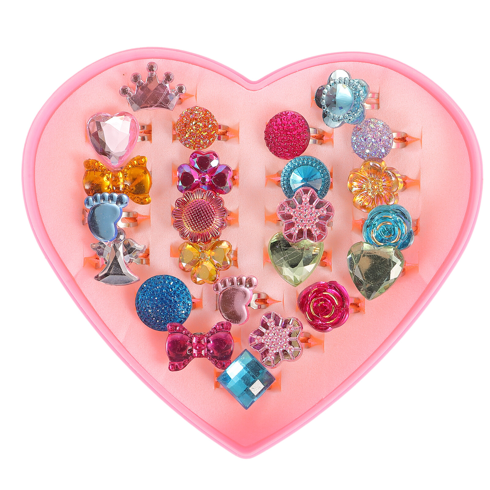 20pcs Creative Little Girl Rings Pretty Children Rings Delicate Kids