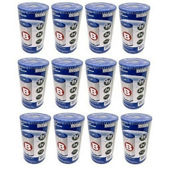 Intex Pool Easy Set Type B Replacement Filter Pump Cartridge (12 Pack) | 29005E