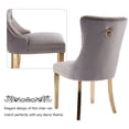 thumbnail image 6 of MIKIBAMA High-End Tufted Velvet Dining Chair Set of 2, Solid Wood Contemporary, Golden Stainless Steel Plated Legs and Nailhead Trim, Gray and Gold, 6 of 11