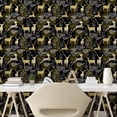 thumbnail image 3 of Ambesonne Christmas Peel & Stick Wallpaper for Home, Oriental Deer, 13"x36", Yellow White Black, 3 of 6