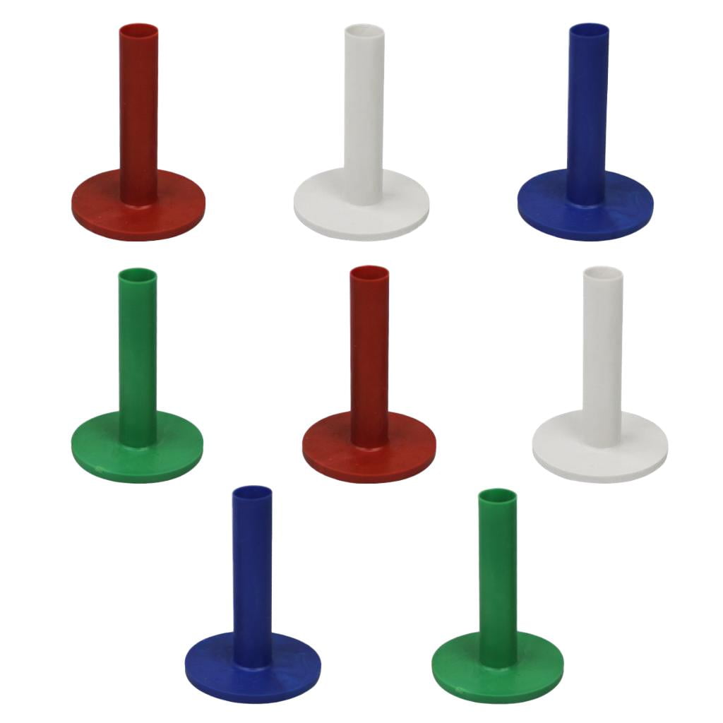 Dualoai 8 Pieces of Rubber golf professional tees Holder Range Driving Practice Mat Size 78mm