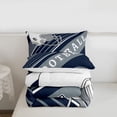 thumbnail image 4 of Erosebridal American Football Comforter Set Sports Theme Bedding Twin Size, Soccer Duvet Insert White Navy Blue Striped Bedding Comforter Sets Bedroom Decor, 1 Comforter and 1 Pillowcase, 4 of 7