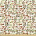 thumbnail image 2 of Ambesonne Watercolor Fabric by the Yard Upholstery, Blooming Garden Elements, 10 Yards, Pale Orange Salmon, 2 of 5