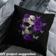 thumbnail image 2 of Castle Fairy Teenagers Purple Skull Fabric by the Yard 2 Yards,Floral Rose Room Decor Fabric by the Yard,Gothic Style Sewing Fabric,Microfiber Bedroom Decor, 2 of 6