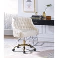 thumbnail image 6 of Bowery Hill Tufted Velvet Upholstered Office Chair in Vintage Cream and Gold, 6 of 7