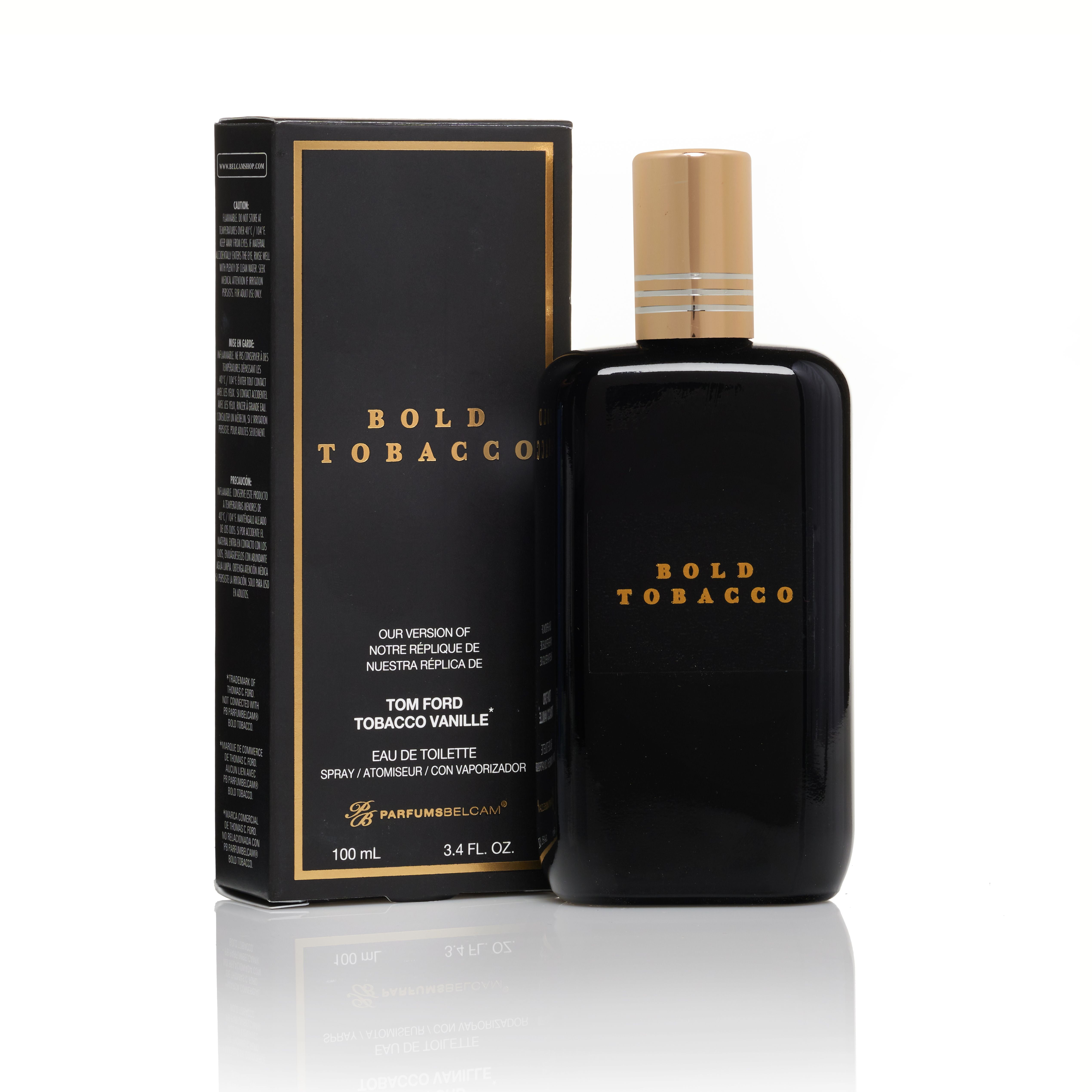 ParfumsBelcam Bold Tobacco Eau De Toilette, Cologne for Men, 3.4 fl oz