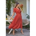 thumbnail image 4 of Vestido PRETTYGARDEN 2024 Floral Boho Cruzado con Escote en V M, 4 of 7