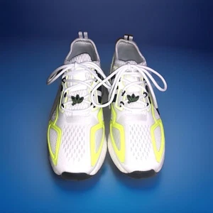 ★TY.jht_HE-kdbs★ Adidas ZX 2K Boost J White & Volt Athletic Training Shoes Sz 6