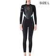 thumbnail image 3 of Maillot de Bain 3MM Multicolore Col Rond Ensemble de Snorkeling Combinaison une Pièce Manches Longues Ensemble de Snorkeling Élastique Réglable Vêtements de Bain Noir L, 3 of 7