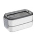 thumbnail image 4 of Fiambrera Térmica, Contenedor De Almuerzo Aislado De 3 Capas, Caja Bento Térmica A Prueba De Fugas, Calentador De Comida Desmontable Con Asa, Todas Las Piezas Vogacara HA026322-04, 4 of 6