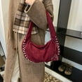 thumbnail image 4 of SPEKSEE Deerskin Velvet Studded Shoulder Bag Rivet Frosted Underarm Bag Y2K Fashion Hobo Bag for Shopping Travel Work, 4 of 18