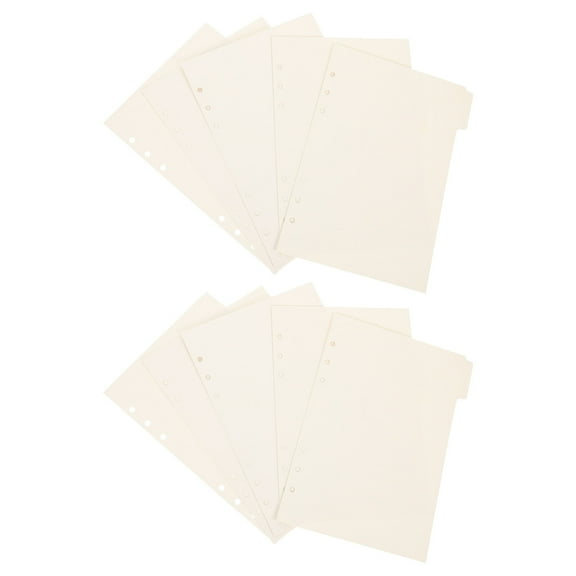 White Paper Binder Dividers with Writable Tabs for Office Use 15 Pieces A5 Size