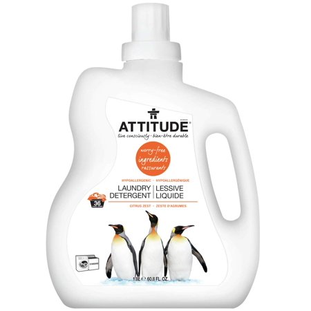 Revitalize Your Laundry Routine with Attitude Liquid Laundry Detergent - Infused with Citrus Zest, Vegan and Cruelty-Free, 36 Loads, 60.8 Fl Oz