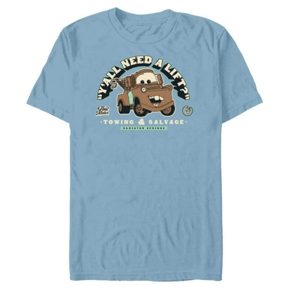 Disney and Pixar’s Cars Tow Mater Towing Y’all Need a Lift? - Short Sleeve Blended T-Shirt for Adults - Customized-Ocean Blue