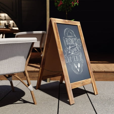 Alamont Home - Canterbury 20"W x 2-26"D x 40"H Magnetic A-Frame Chalkboard - Rustic Brown