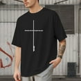 thumbnail image 2 of SLdy Jesus Shirts for Men Mens Oversized T Shirt Cross Bible Verse Tops Graphic Tees, Black S, 2 of 7