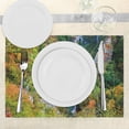 thumbnail image 3 of Ambesonne Fall Place Mats Set of 4, Scenic Fall Valley Lakes, Standard Size, Green Blue Orange, 3 of 6
