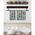 thumbnail image 3 of Sage Green Eucalyptus Kitchen Dish Towels for Drying Dishes Set of 2, Spring Leaves Black White Plaid Waffle Weave Microfiber Hand Tea Bathroom Towels Quick Dry & Absorbent Towel 15.7x23.6, 3 of 7
