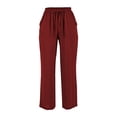 thumbnail image 1 of Pantalón George para Dama, Recto Ancho Vino T EG, 1 of 4