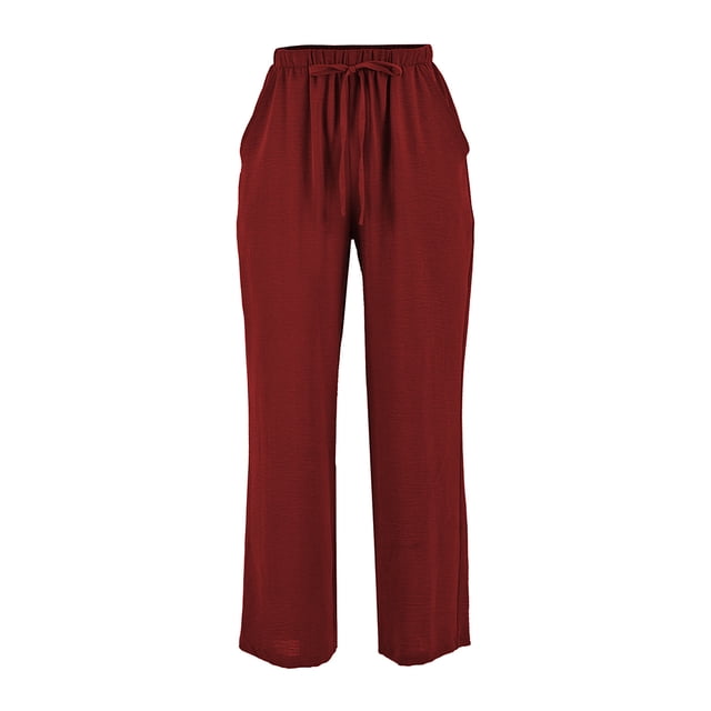 Pantalón George para Dama, Recto Ancho Vino T EG